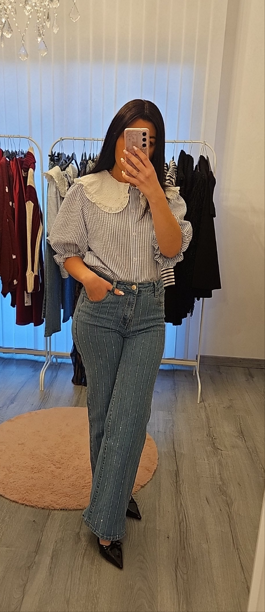 Blouse Tina Femme – Col Claudine & coupe fluide