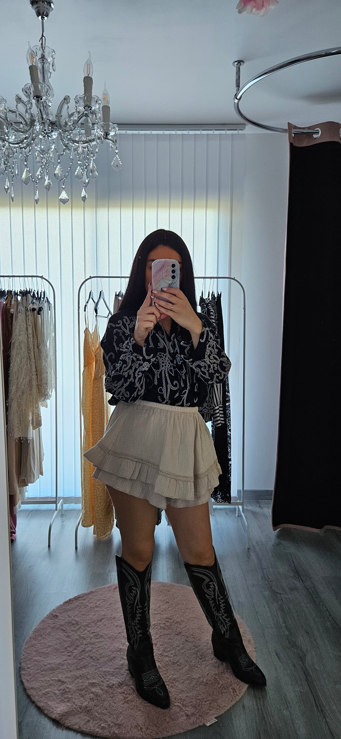 Jupe-short Dita Femme – Kaki & Beige, Taille Unique