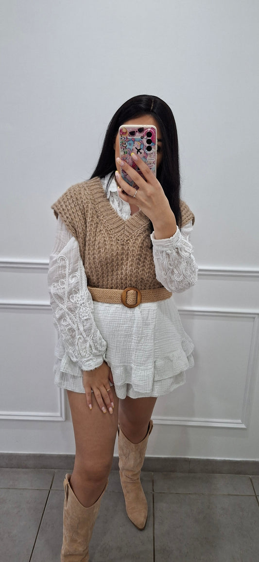 Pull sans manches Maille